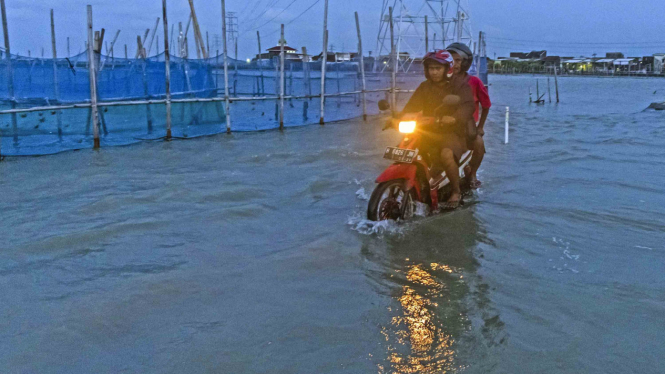 Ilustrasi Banjir Rob Melanda Pesisir
