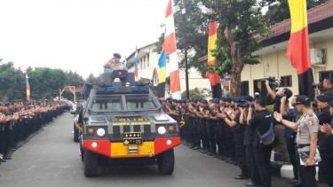 Kapolri Jenderal Polisi Tito Karnavian di mako Brimob.