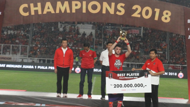 Bomber Persija, Marco Simic, Pemain Terbaik Piala Presiden 2018.