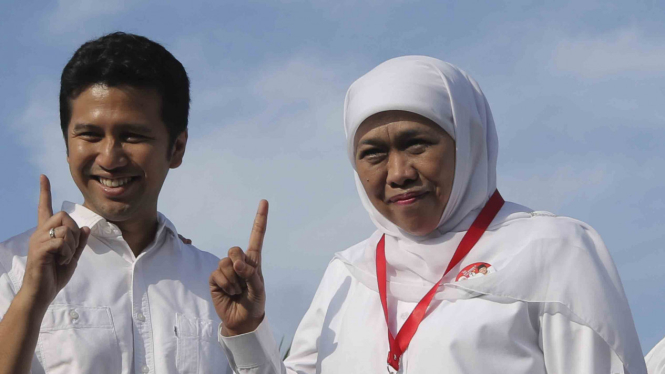 Cagub dan Cawagub Jawa Timur, Khofifah Indar Parawansa (kanan) dan Emil Dardak (kiri)