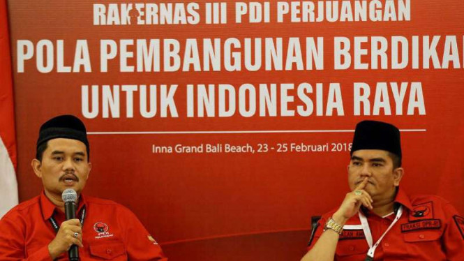 Pengurus Bamusi di Rakernas PDIP di Bali, Sabtu, 24 Maret 2018.