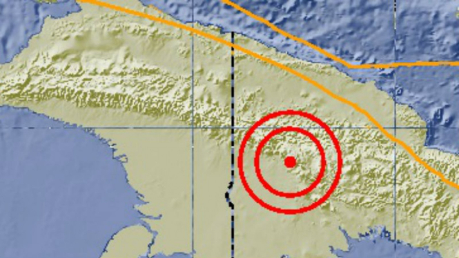 Lokasi gempa di Papua Nugini