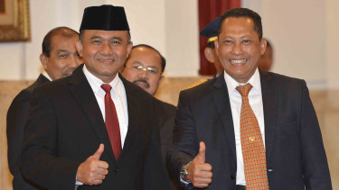 Kepala Badan Narkotika Nasional (BNN), Irjen Pol Heru Winarko (kiri) dan Budi Waseso (kanan)