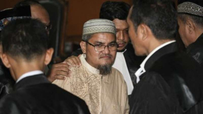 Jon Riah Ukur alias Jonru Ginting di Pengadilan Negeri Jakarta Timur.