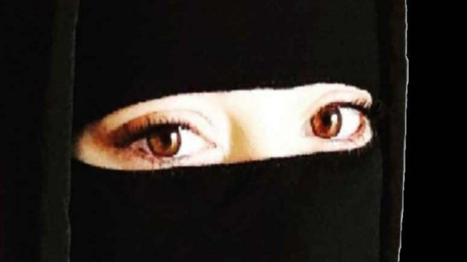 Ilustrasi perempuan bercadar.