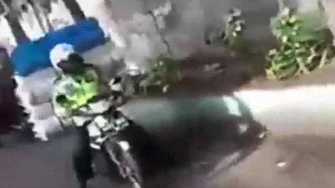 Polantas yang sita motor Reza di jakarta Barat.