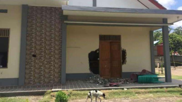 Kondisi gereja di Ogan Ilir yang dirusak.