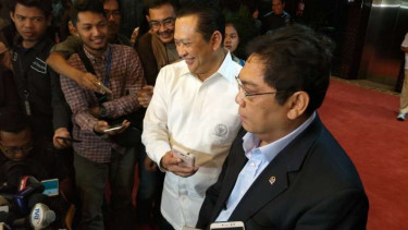 Ketua DPR Bambang Soesatyo dan Ketua Fraksi PDIP Utut Adianto.
