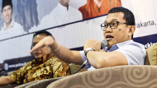 Ketua DPP PKb sekaligus Wakil Ketua Tim Kampanye Nasional, Abdul Kadir Karding (kanan).