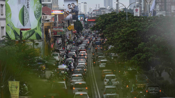 Kemacetan di kawasan Margonda, Depok, Jawa Barat. (foto ilustrasi)