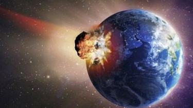 Ilustrasi Bumi ditabrak asteroid.
