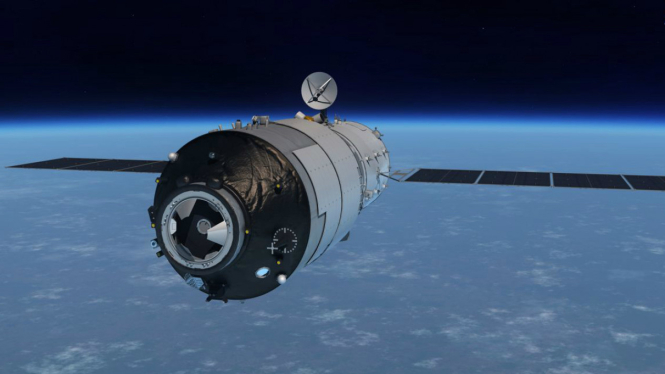 Stasiun Luar Angkasa Tiangong di orbit Bumi.