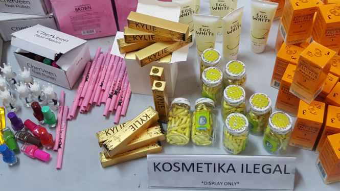 Kosmetik ilegal yang disita BPOM.