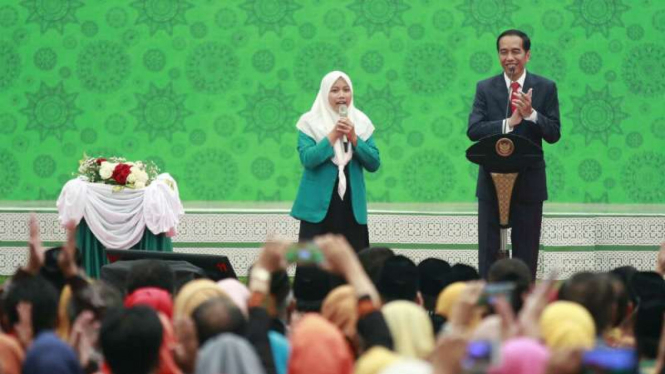Presiden Joko Widodo di kampus Universitas Islam Malang pada Kamis, 29 Maret 2018.