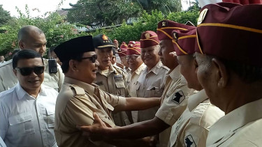 Prabowo Subianto di Depok Jawa Barat.