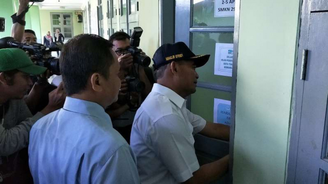 Mendikbud Muhadjir Effendy sidak pelaksanaan UN berbasis komputer di SMK Jakarta