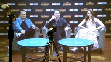 Joe Russo, Benedict Cumberbatch, Karen Gillan.