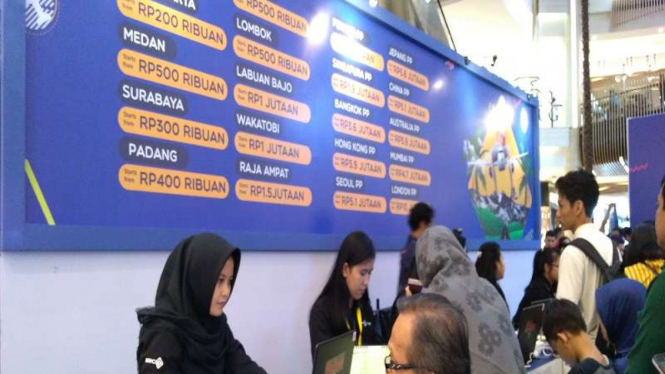 Pameran Travel Mister Aladin di Kota Kasablanka, Jakarta.