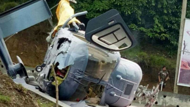 Helikopter jatuh. (Foto ilustrasi).
