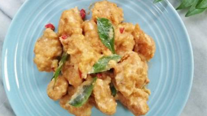 Salted egg chicken.