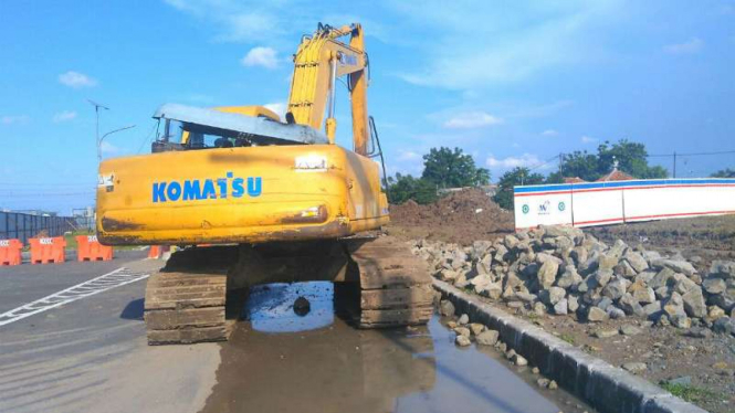 Perbaikan underpass Bandara Soekarno Hatta, Selasa, 24 April 2018.