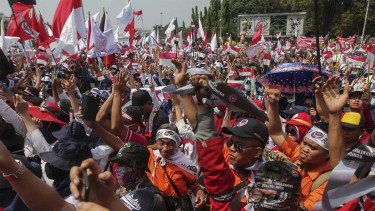 Ilustrasi demo buruh