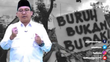 Fadli Zon di video ucapan selamat Hari Buruh.