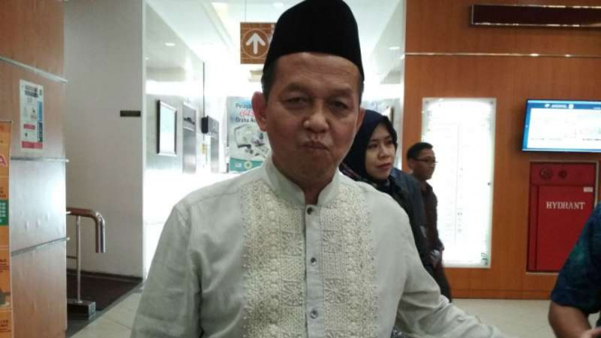 Ketua Komite Ekonomi dan Industri Nasional, Soetrisno Bachir, di Graha Amerta RSUD dr Soetomo Surabaya, Jawa Timur, pada Minggu, 6 Mei 2018.