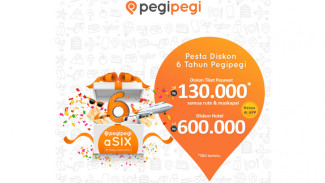 Rayakan HUT ke-6, Pegipegi Tebar Diskon Promo aSIX
