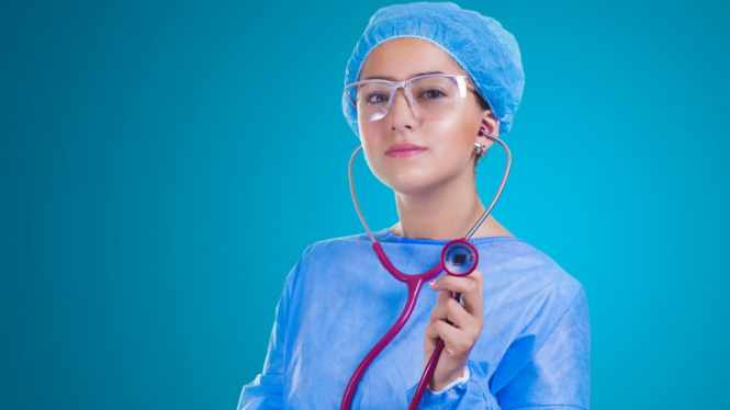 Ilustrasi dokter/suster.