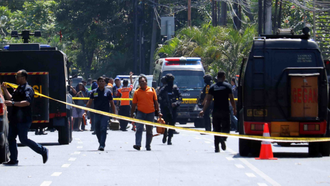 Ilustrasi garis polisi di lokasi peristiwa bom