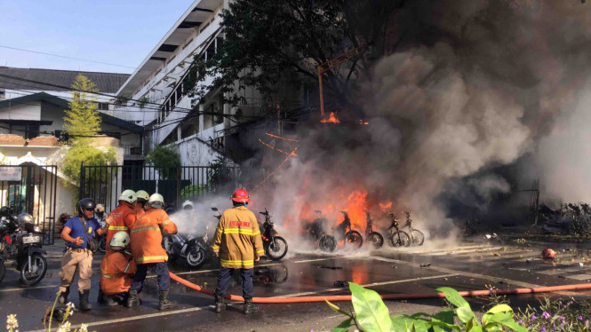 Lokasi ledakan bunuh diri di Gereja Pantekosta Pusat Surabaya (GPPS), Surabaya