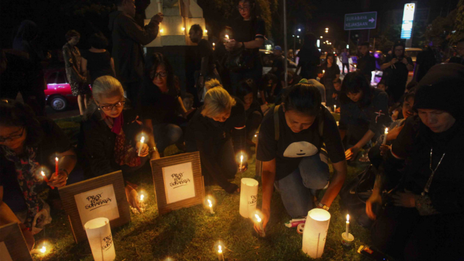 Aksi Solidaritas Korban Bom di Surabaya beberapa waktu lalu. Aksi serupa akan digelar di Kota New York AS.