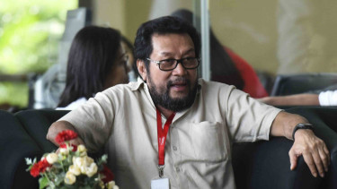 Yorris Raweyai saat menjalani pemeriksaan di gedung KPK, Jakarta