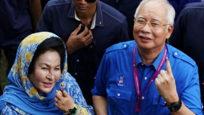 Najib Razak dan istrinya Rosmah Mansor