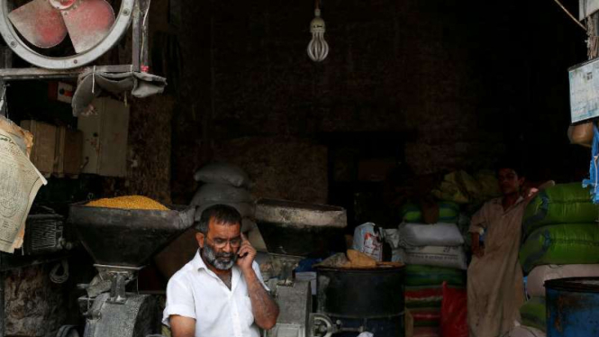 Pedagang di Karachi, Pakistan