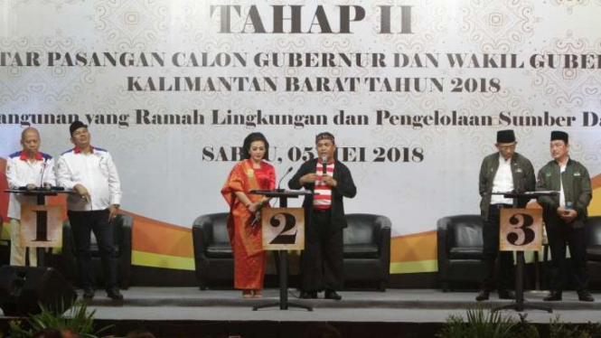Tiga pasangan calon Gubernur dan Wakil Gubernur Kalbar.