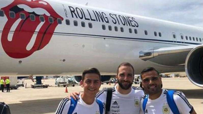 Timnas Argentina pakai jet pribadi Rolling Stones