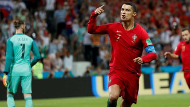 Selebrasi gol bintang Portugal, Cristiano Ronaldo