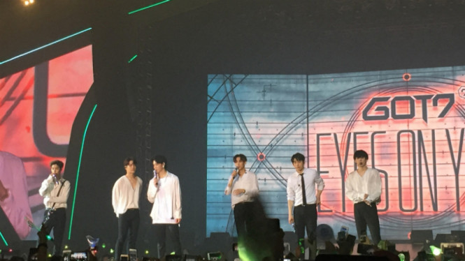 Konser GOT7 di ICE BSD, Sabtu malam, 30 Juni 2018.
