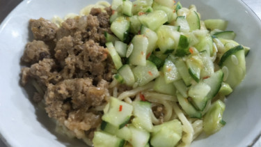 Mie ayam Sonhaji Sony di Lampung.