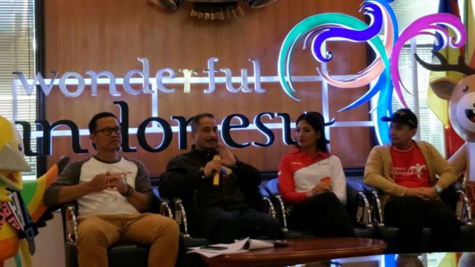 Menteri Pariwisata, Arief Yahya saat konferensi pers Asean Games 2018