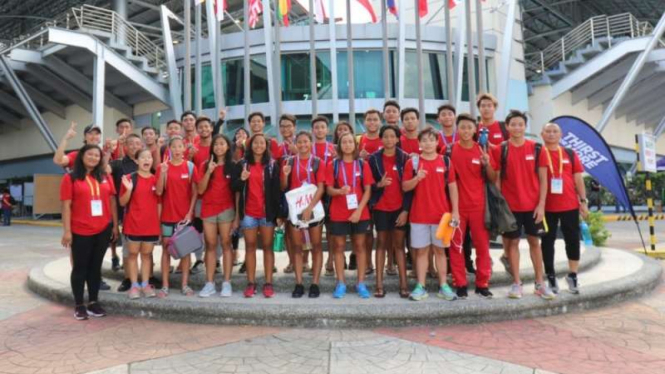 Tim Renang Indonesia di 42nd SEA Age Group Swimming Championship 2018.