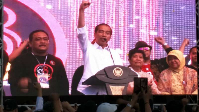 Presiden Joko Widodo saat menghadiri Rembug Nasional Aktivis 98 di JIExpo Kemayoran, Jakarta Pusat, Sabtu, 7 Juli 2018.