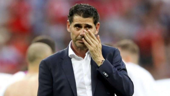 Fernando Hierro saat menangani Timnas Spanyol di Piala Dunia 2018
