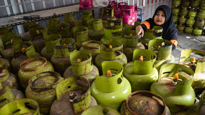 tabung gas elpiji 3 kg atau tabung melon/Ilustrasi.