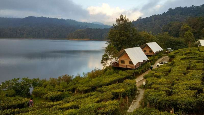 Glamping Lakeside Rancabali di Ciwidey, Kabupaten Bandung.