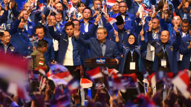 Ilustrasi elite Demokrat bersama Ketua Majelis Tinggi Partai Demokrat, Susilo Bambang Yudhoyono (SBY).
