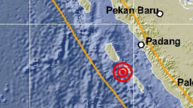 Lokasi gempa Siberut, Mentawai, Sumbar.