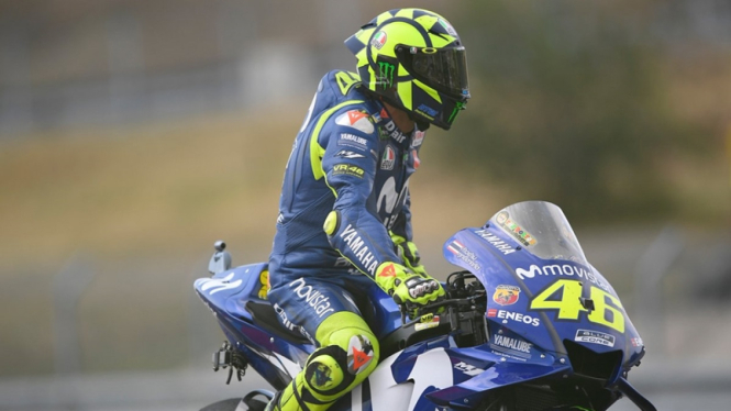 Pembalap Movistar Yamaha, Valentino Rossi.